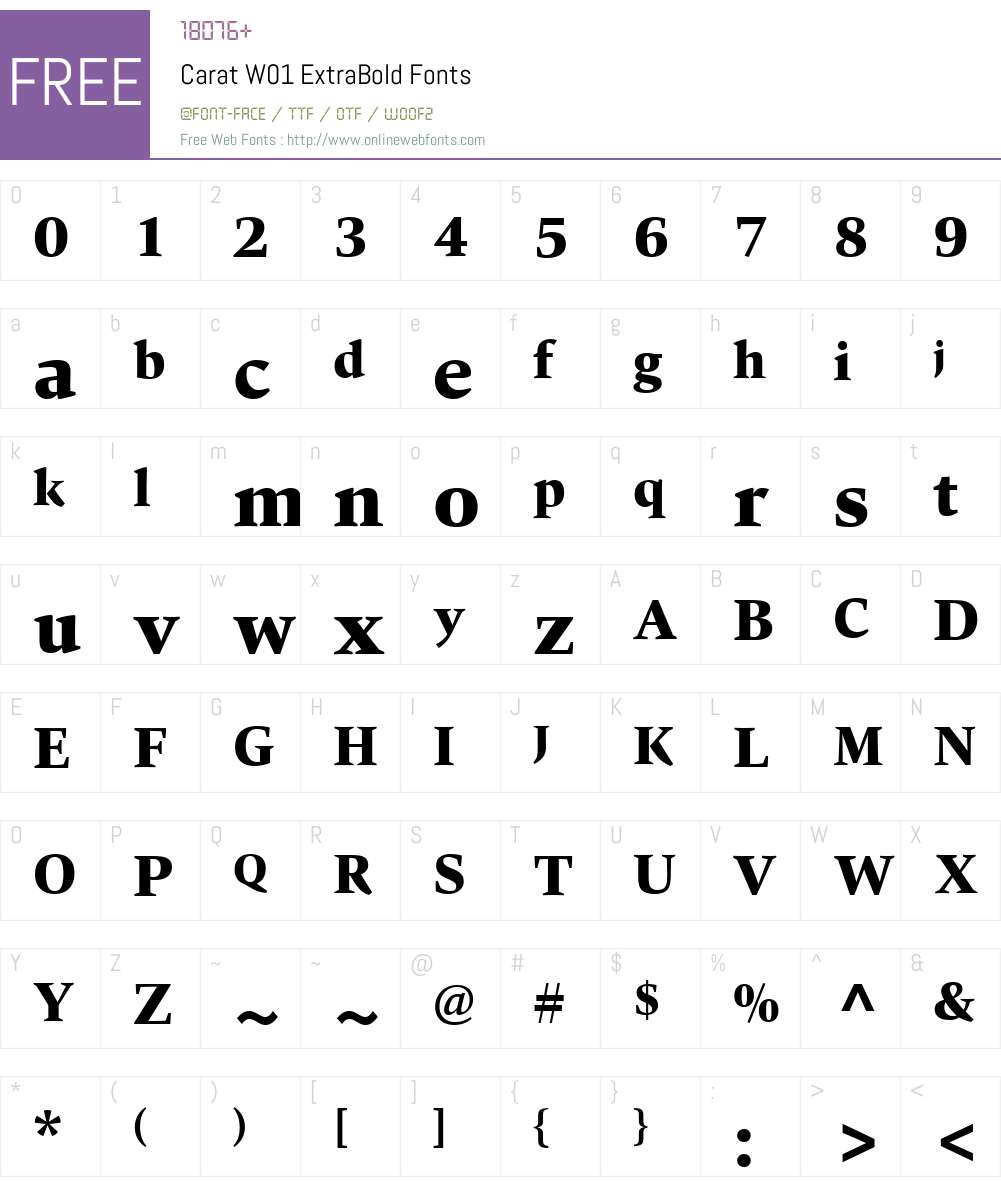 CaratW01-ExtraBold Font Screenshots
