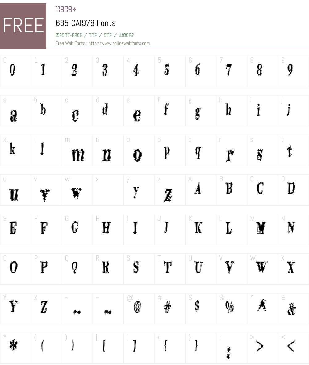 685-CAI978 Font Screenshots