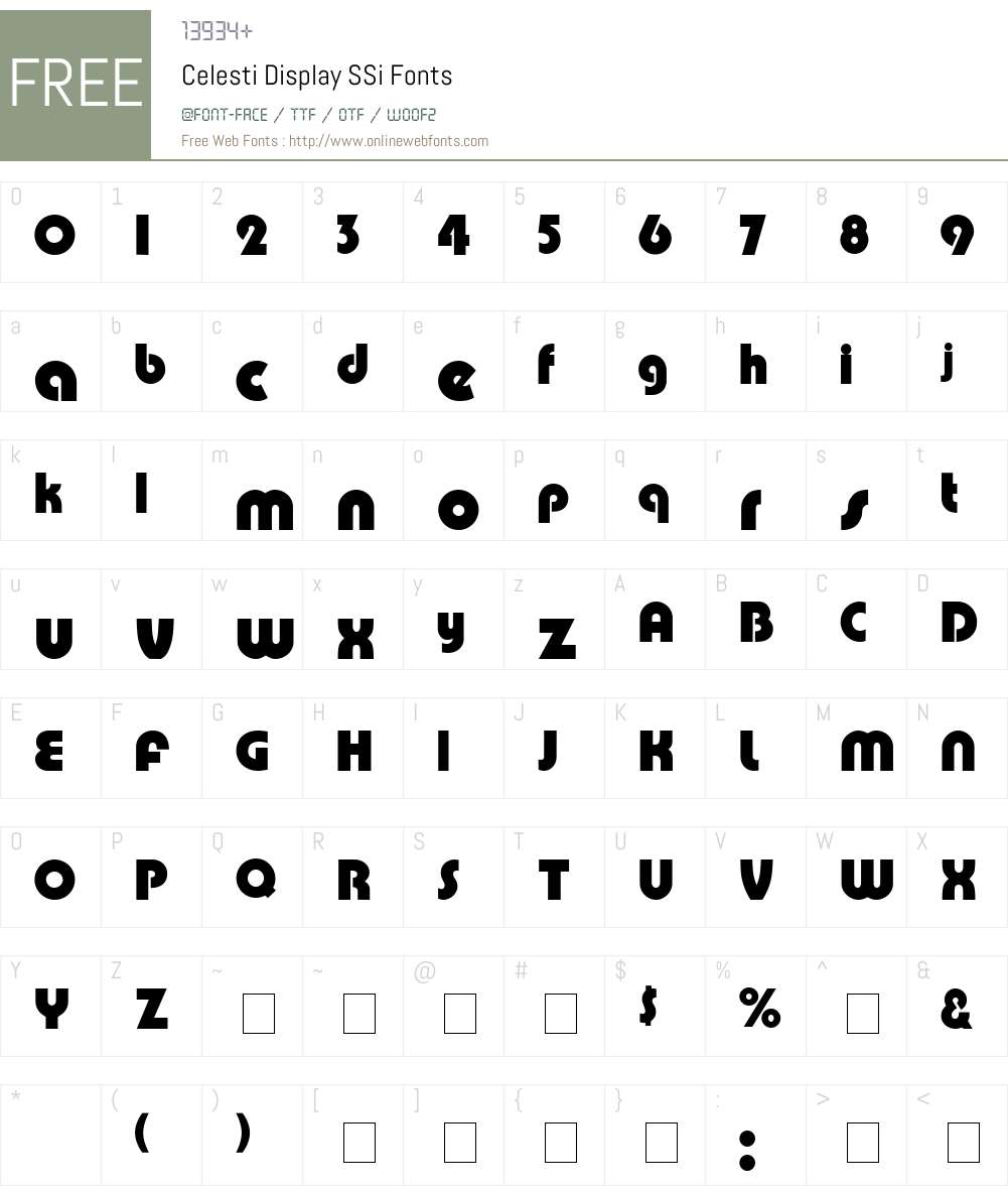 Celesti Display SSi Font Screenshots