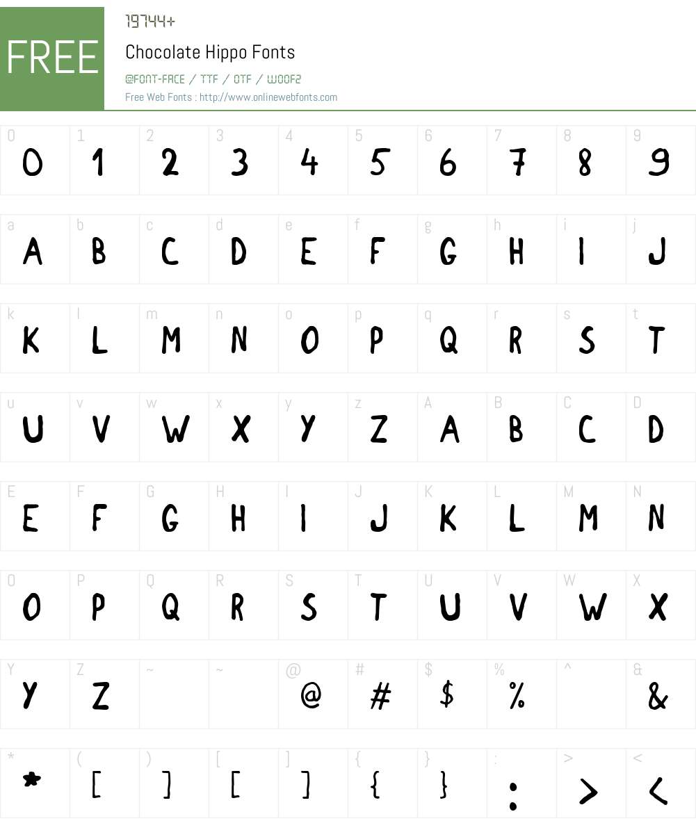 Chocolate Hippo Font Screenshots