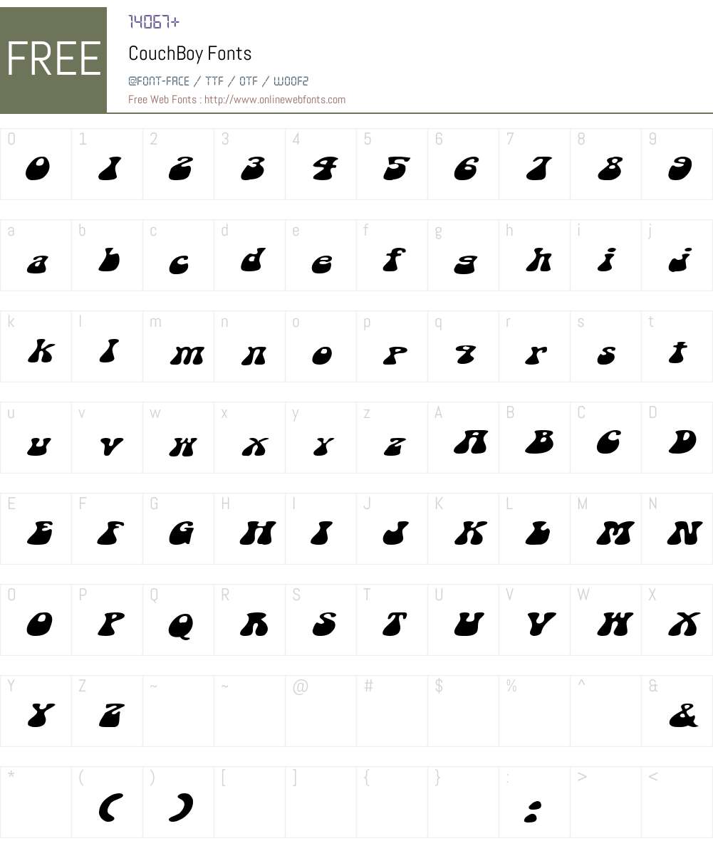 CouchBoy Font Screenshots