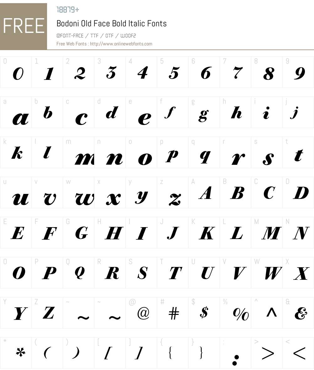 Bodoni Old Face BQ Font Screenshots
