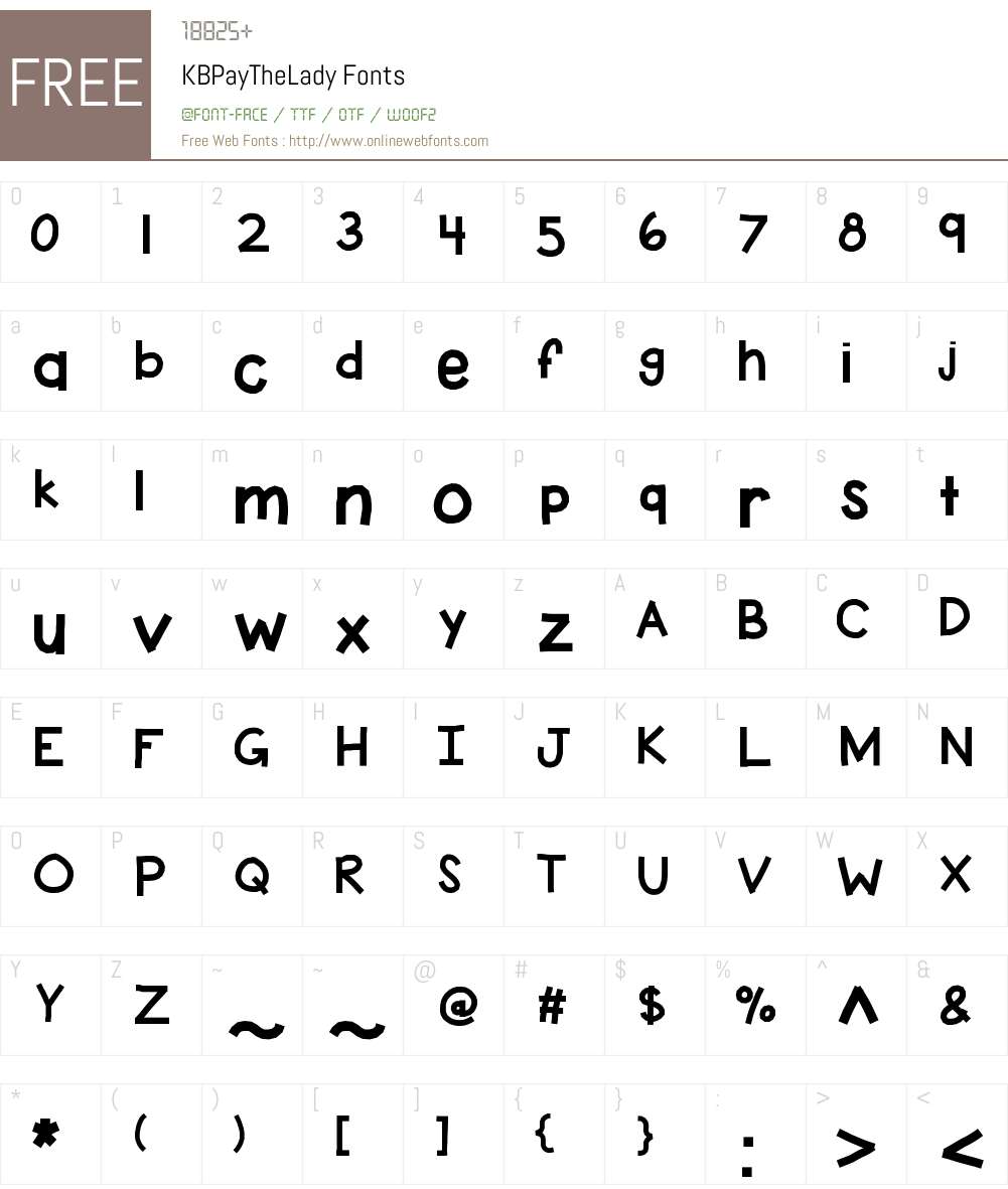 KBPayTheLady Font Screenshots