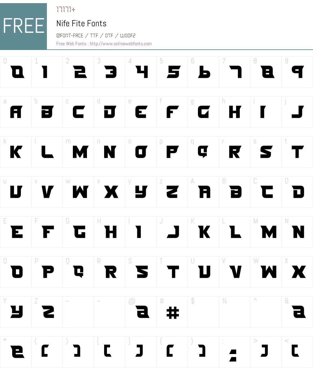 Nife Fite Font Screenshots