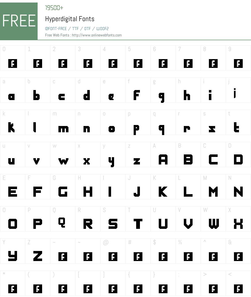 Hyperdigital Font Screenshots