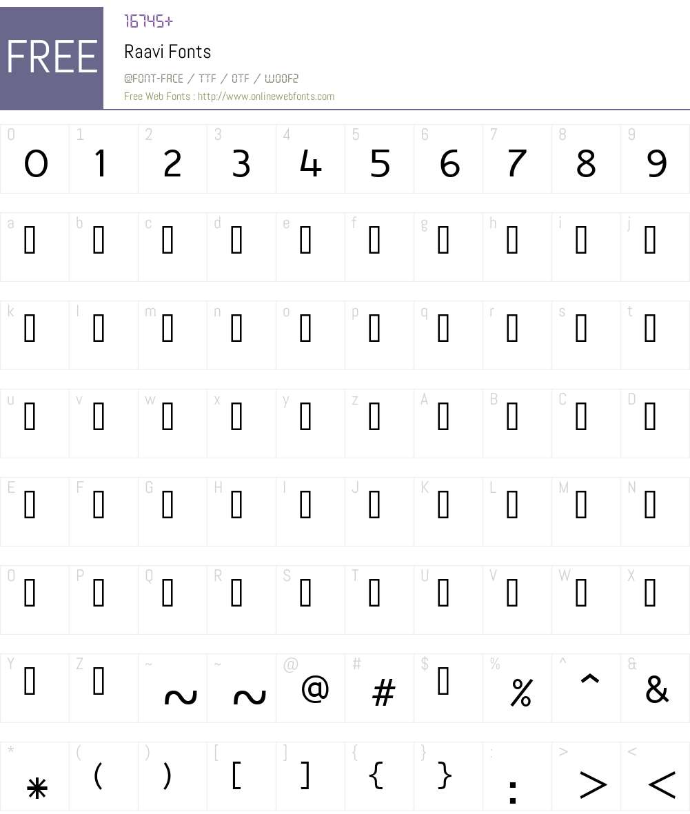 Raavi Font Screenshots