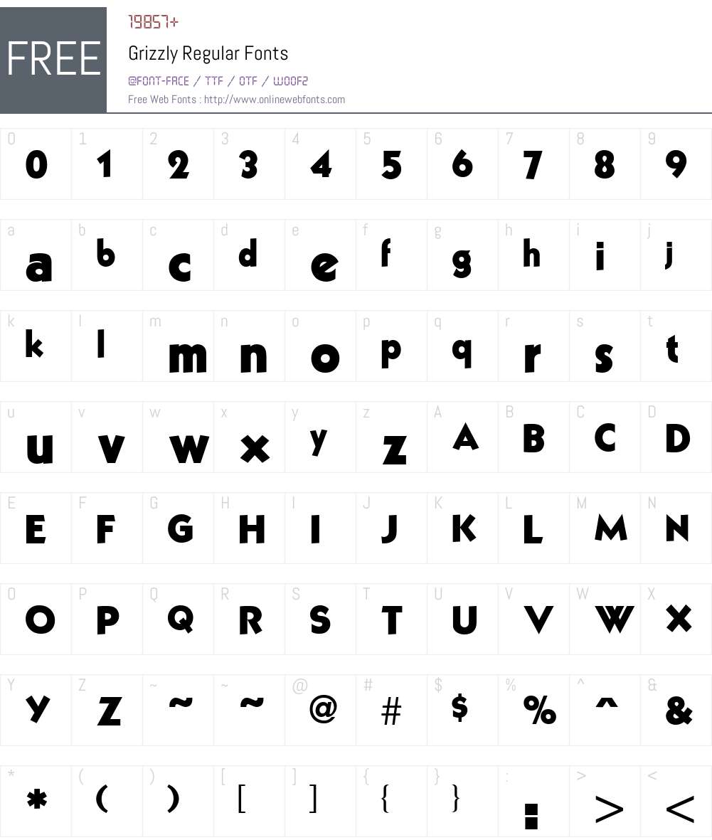 Grizzly Font Screenshots