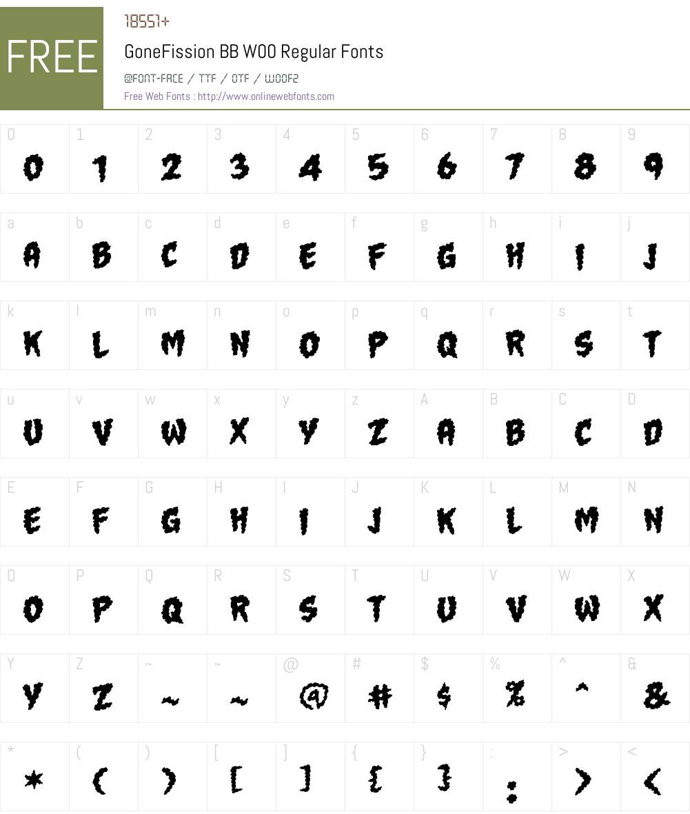 GoneFissionBBW00-Regular Font Screenshots