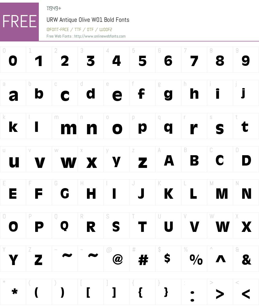URWAntiqueOliveW01-Bold Font Screenshots