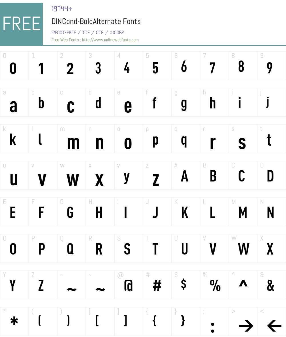 DINCond-BoldAlternate Font Screenshots