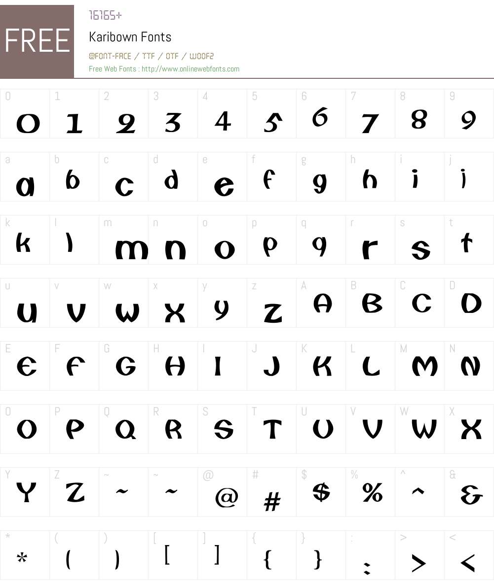 Karibown Font Screenshots