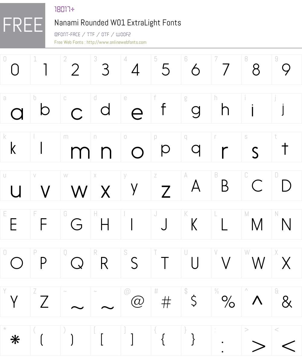 NanamiRoundedW01-ExtraLight Font Screenshots