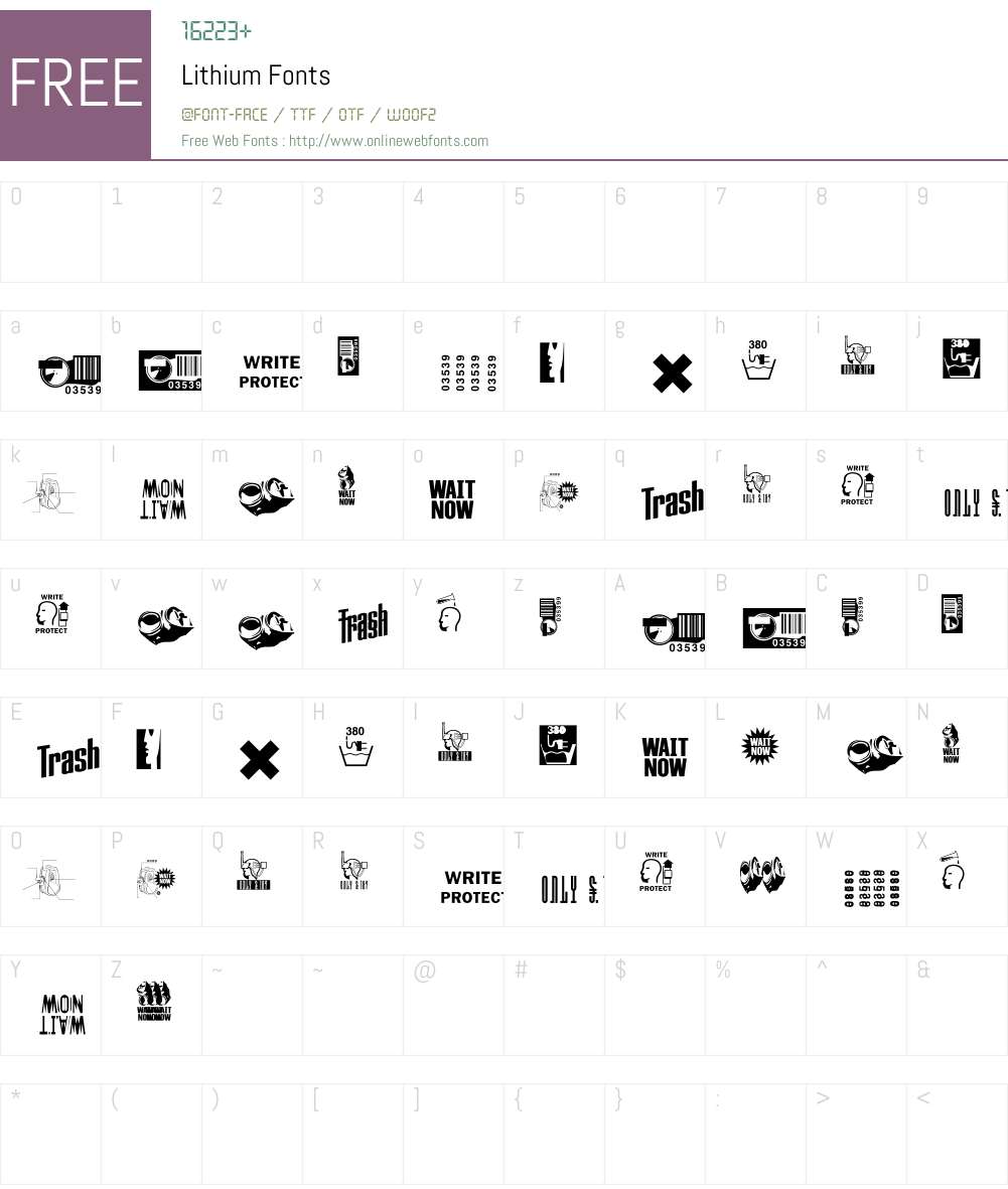 Lithium Font Screenshots