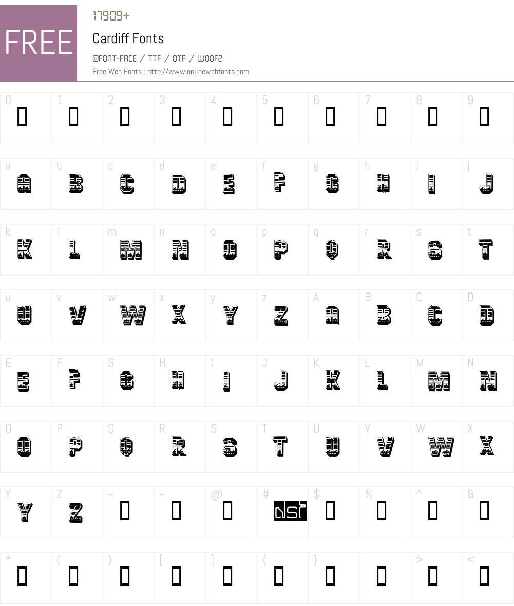 Cardiff Font Screenshots