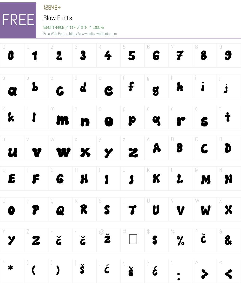 Blow Font Screenshots