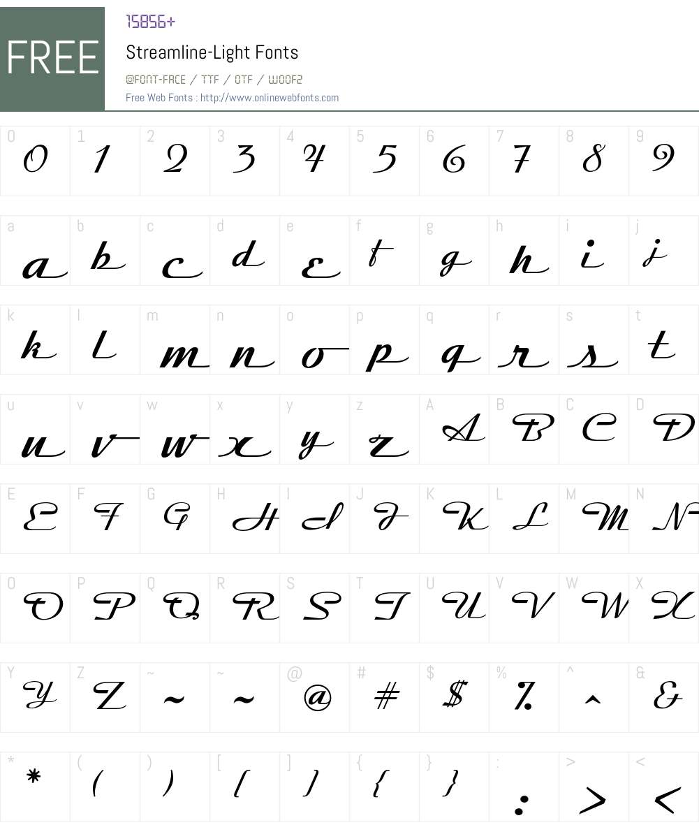 Streamline Font Screenshots