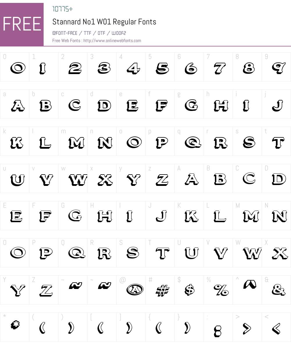 StannardNo1W01-Regular Font Screenshots