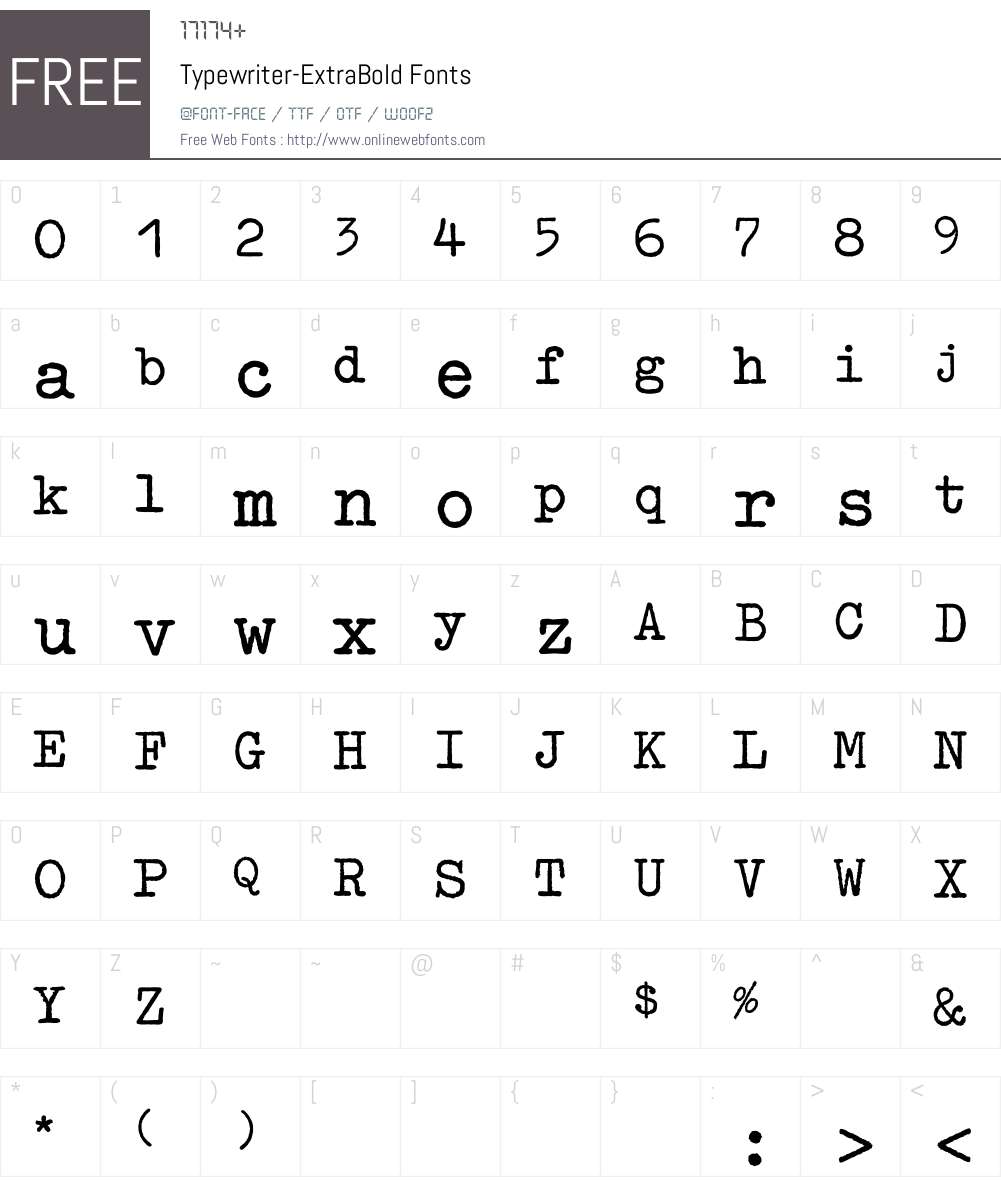 Typewriter Font Screenshots