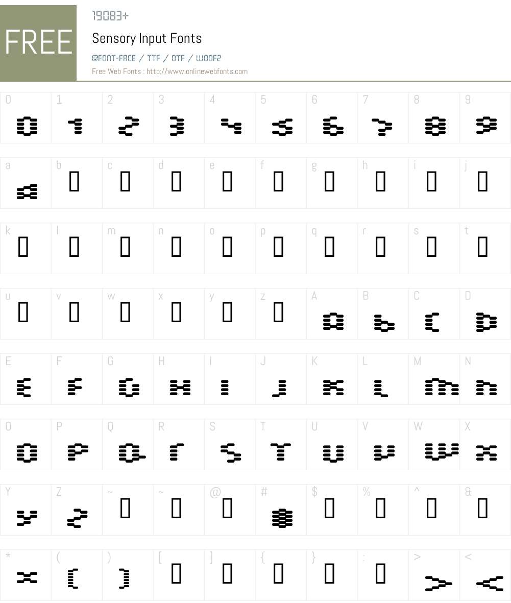 Sensory Input Font Screenshots