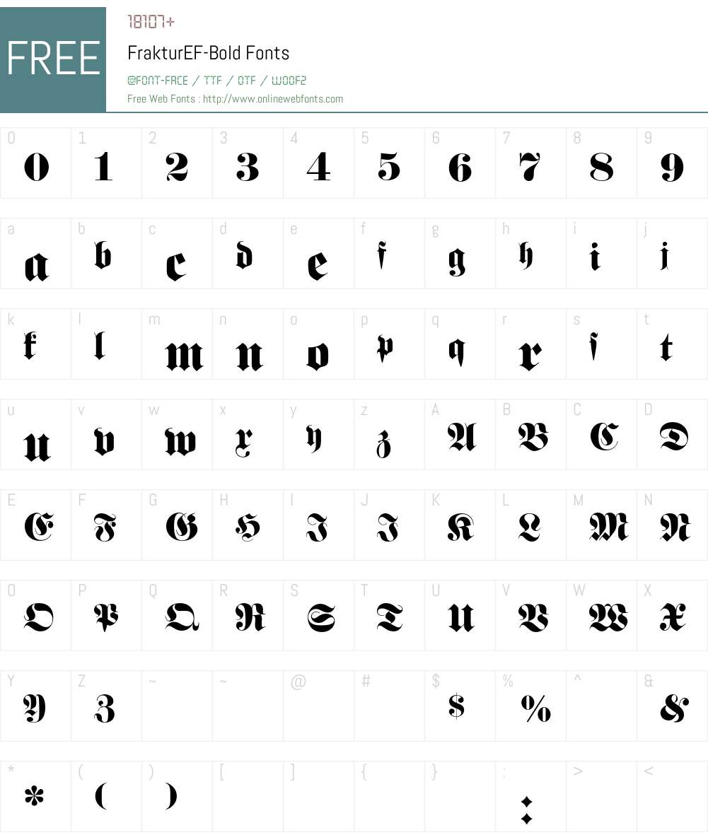 FrakturEF Font Screenshots