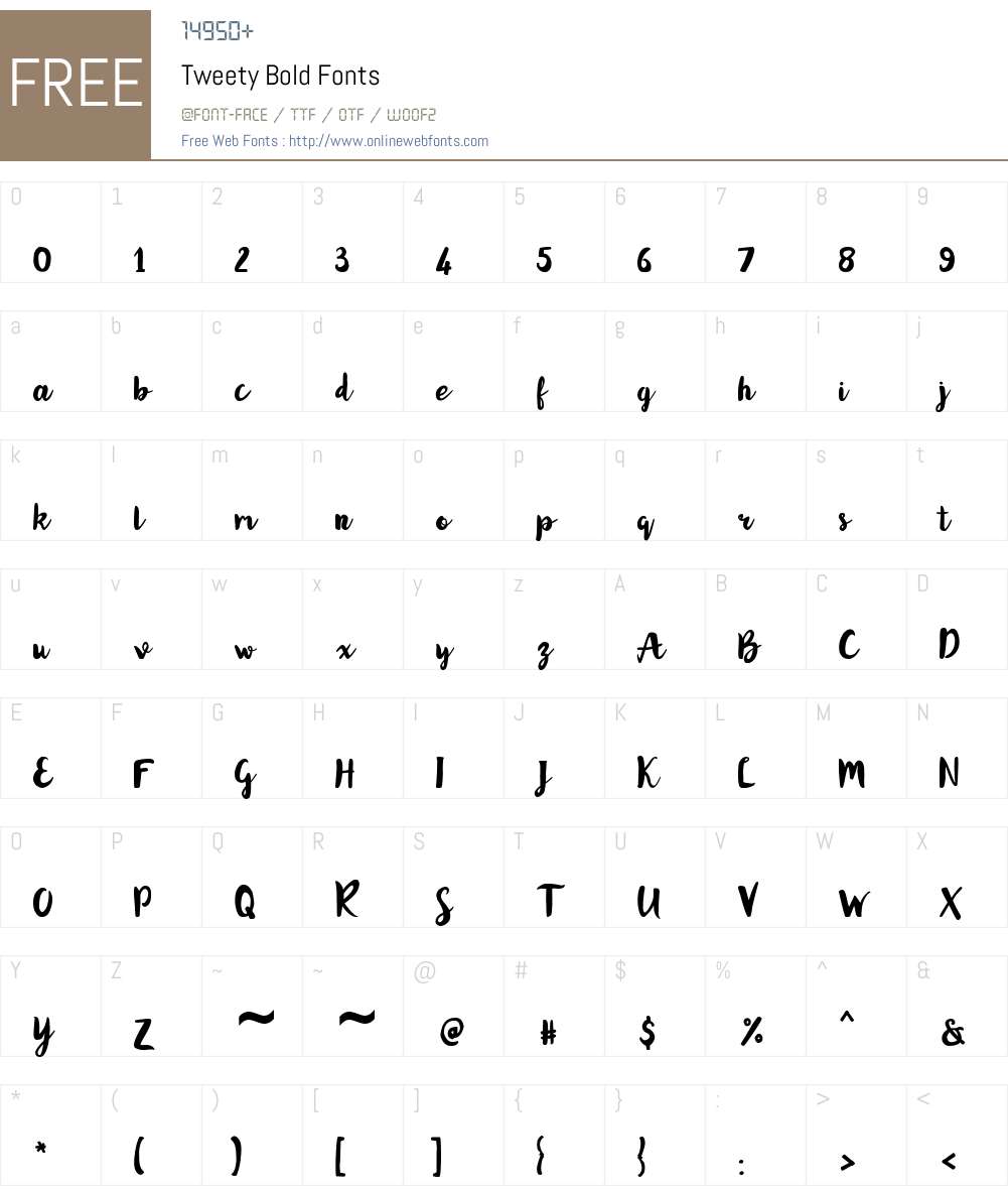 Tweety Font Screenshots