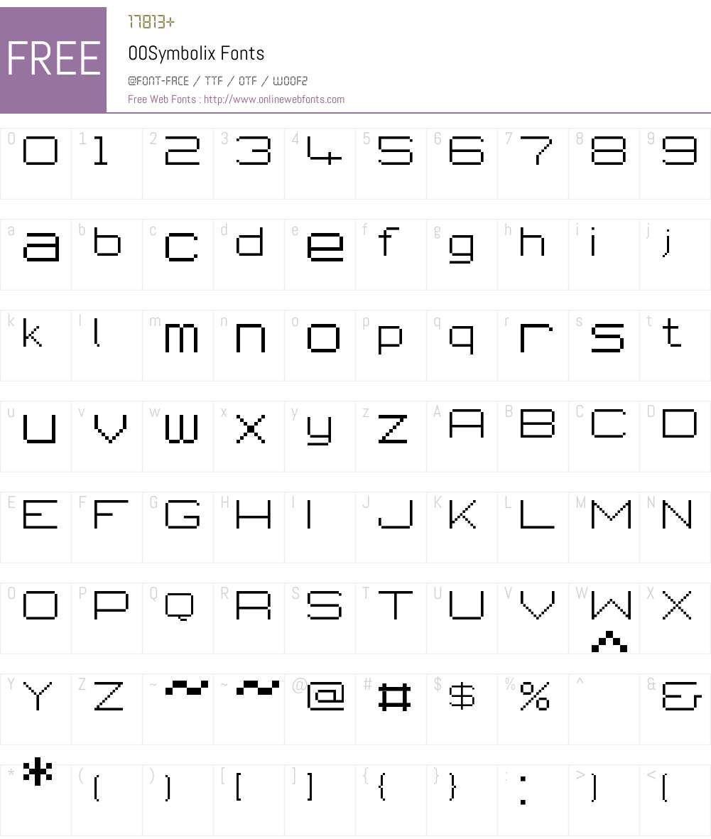 00Symbolix Font Screenshots