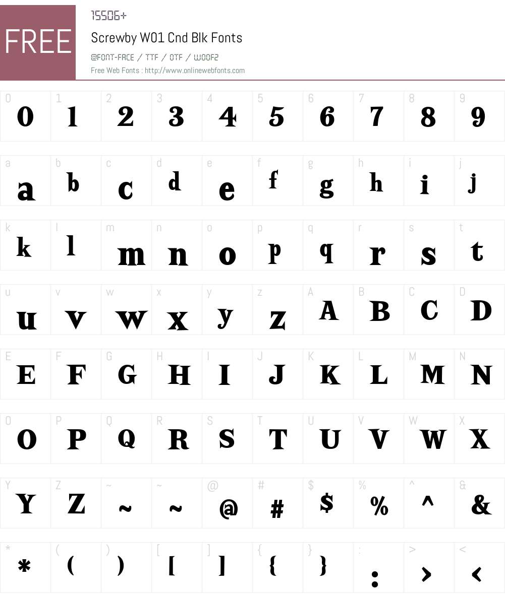 ScrewbyW01-CndBlk Font Screenshots