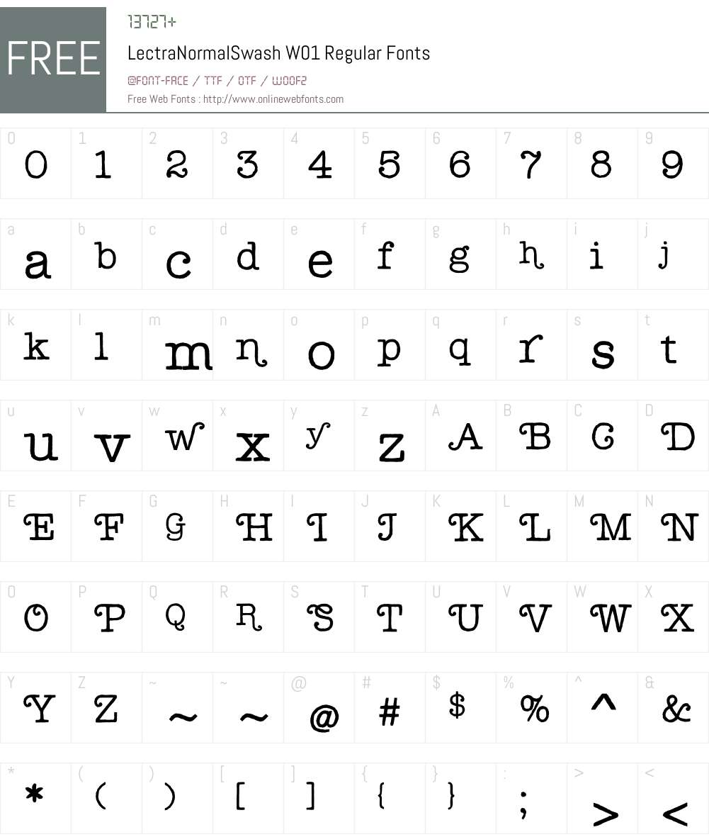 LectraNormalSwashW01-Rg Font Screenshots