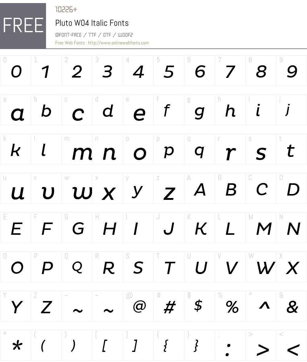 Pluto Font Screenshots
