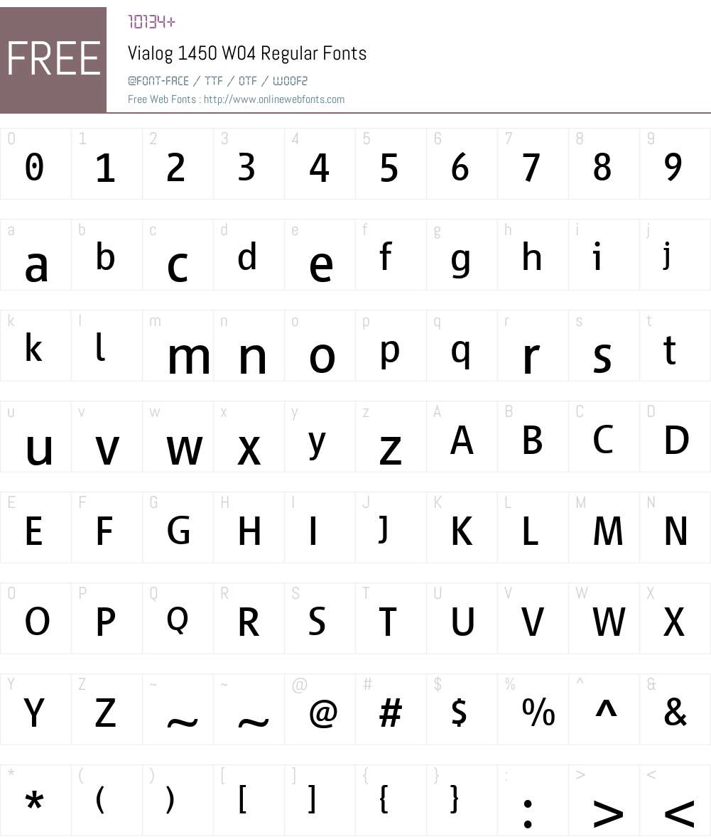 Vialog 1450 Font Screenshots