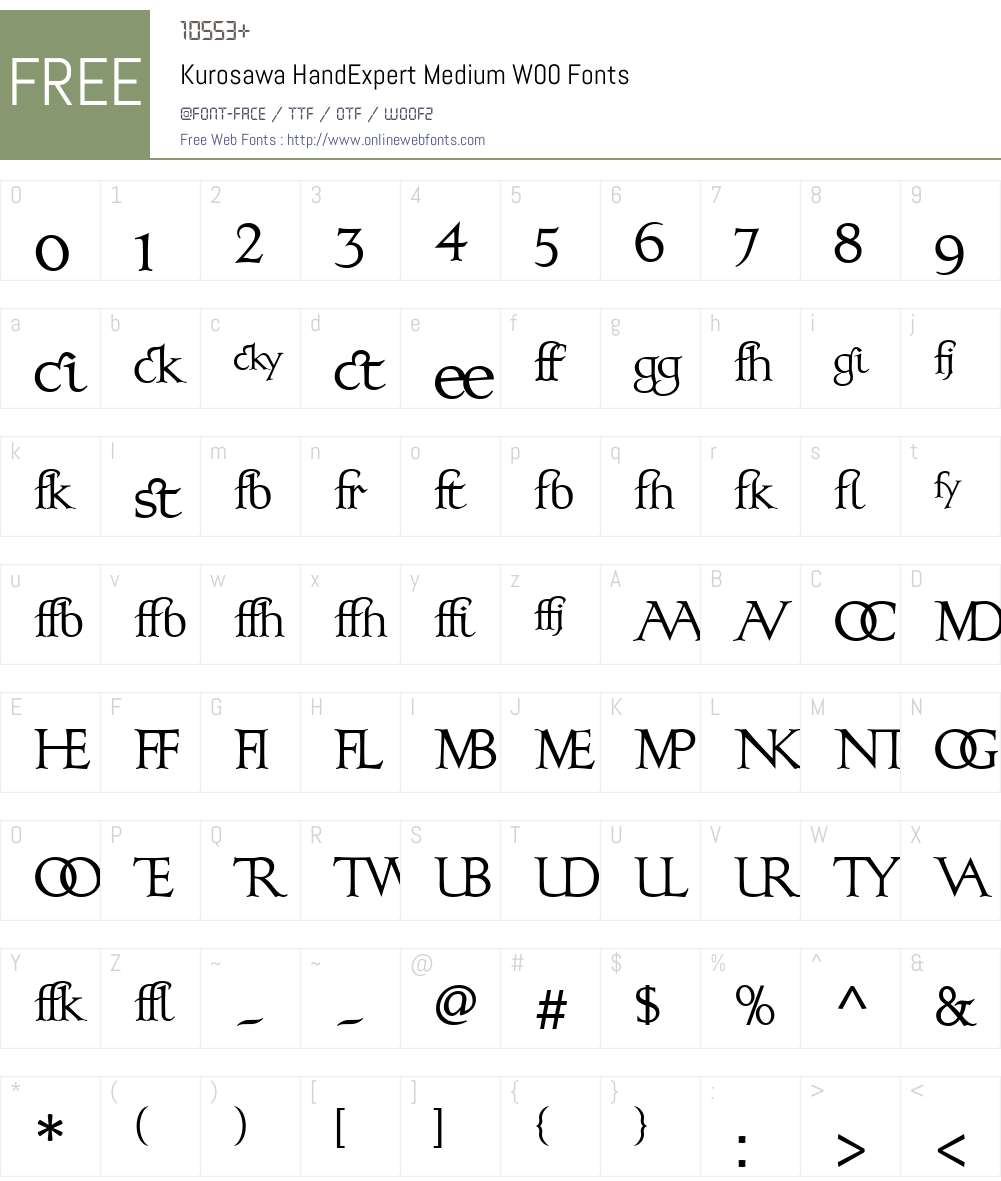 Kurosawa Hand Font Screenshots
