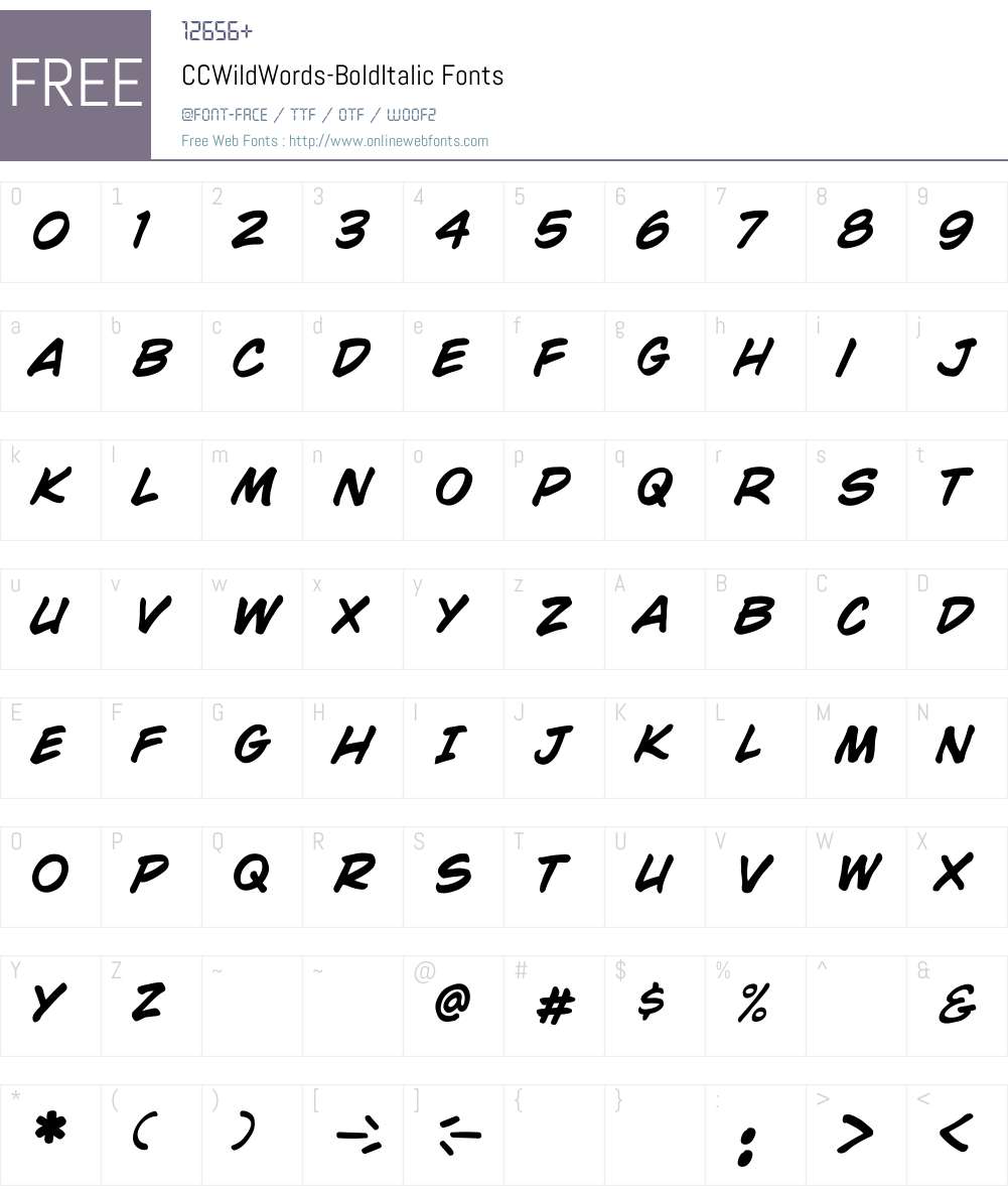 CCWildWords Font Screenshots