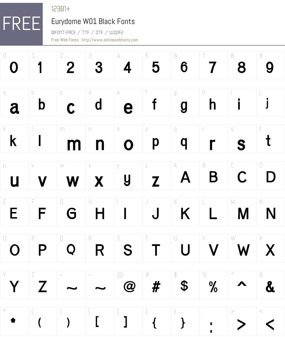 EurydomeW01-Black Font Screenshots