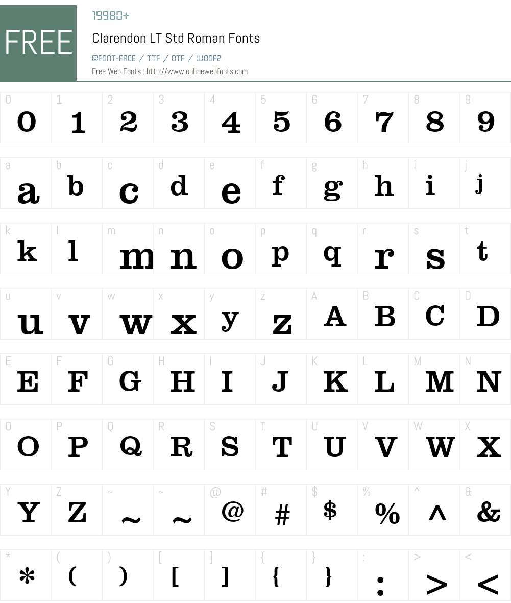 Clarendon LT Std Font Screenshots