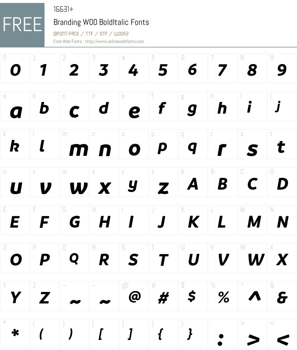 Branding Font Screenshots