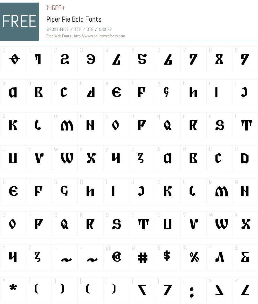Piper Pie Bold Font Screenshots