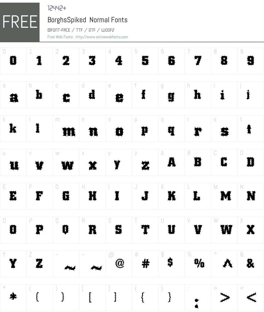 BorghsSpiked Font Screenshots
