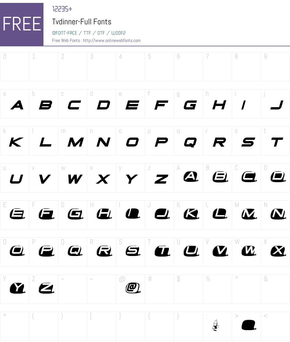 Tvdinner Font Screenshots
