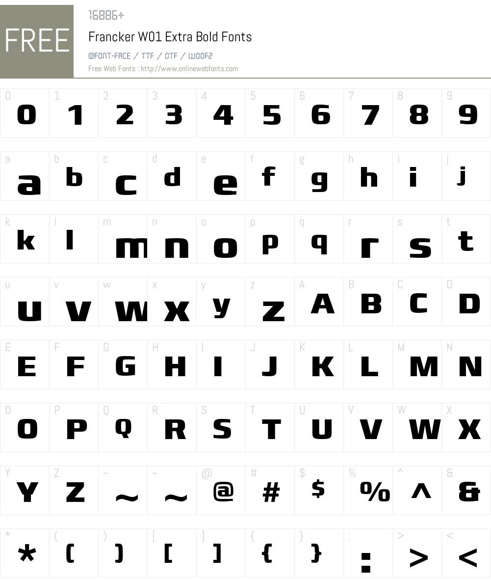 FranckerW01-ExtraBold Font Screenshots