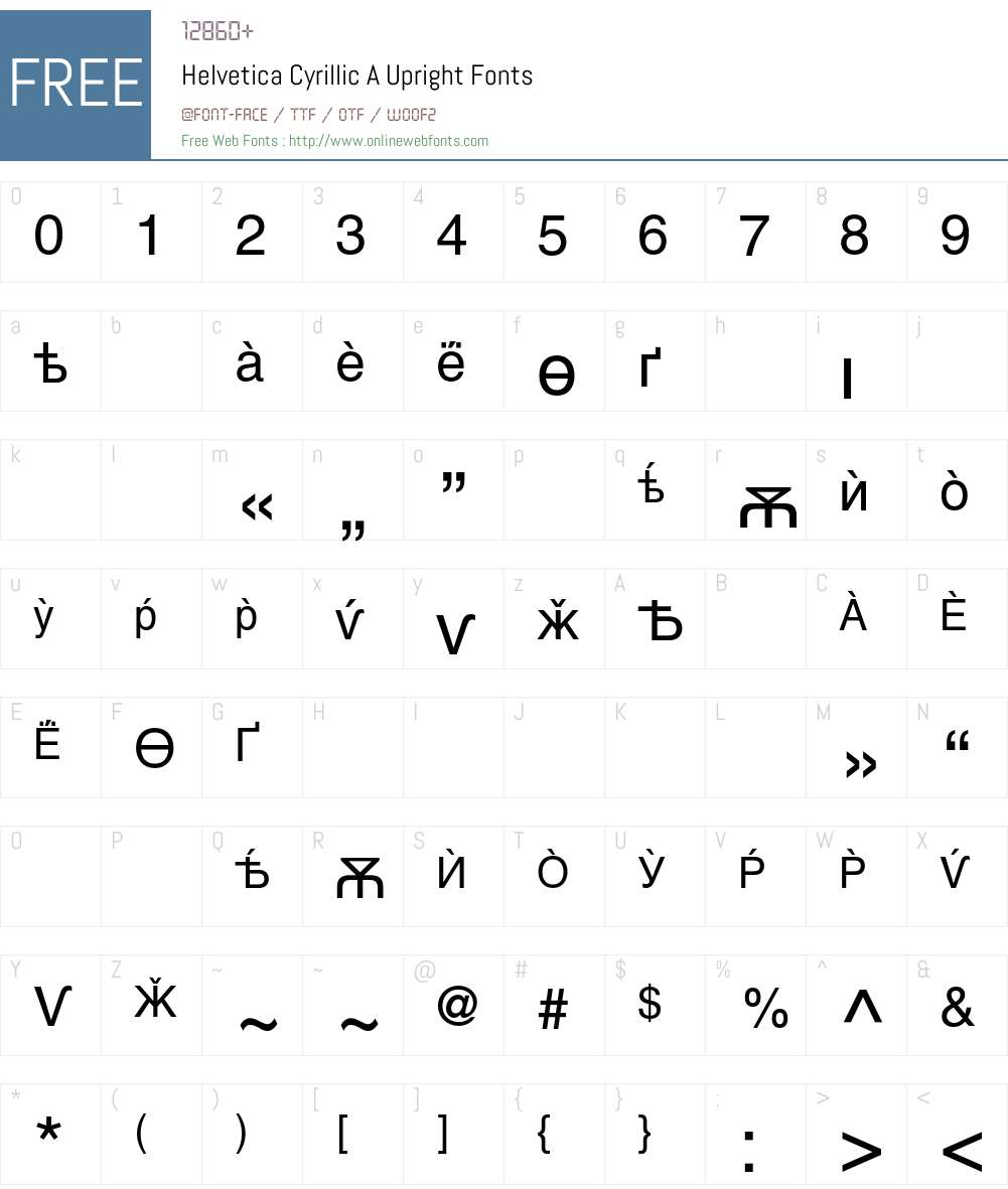 Helvetica Font Screenshots