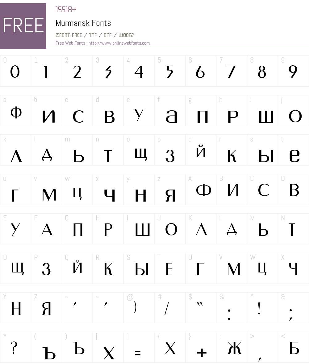 Murmansk Font Screenshots