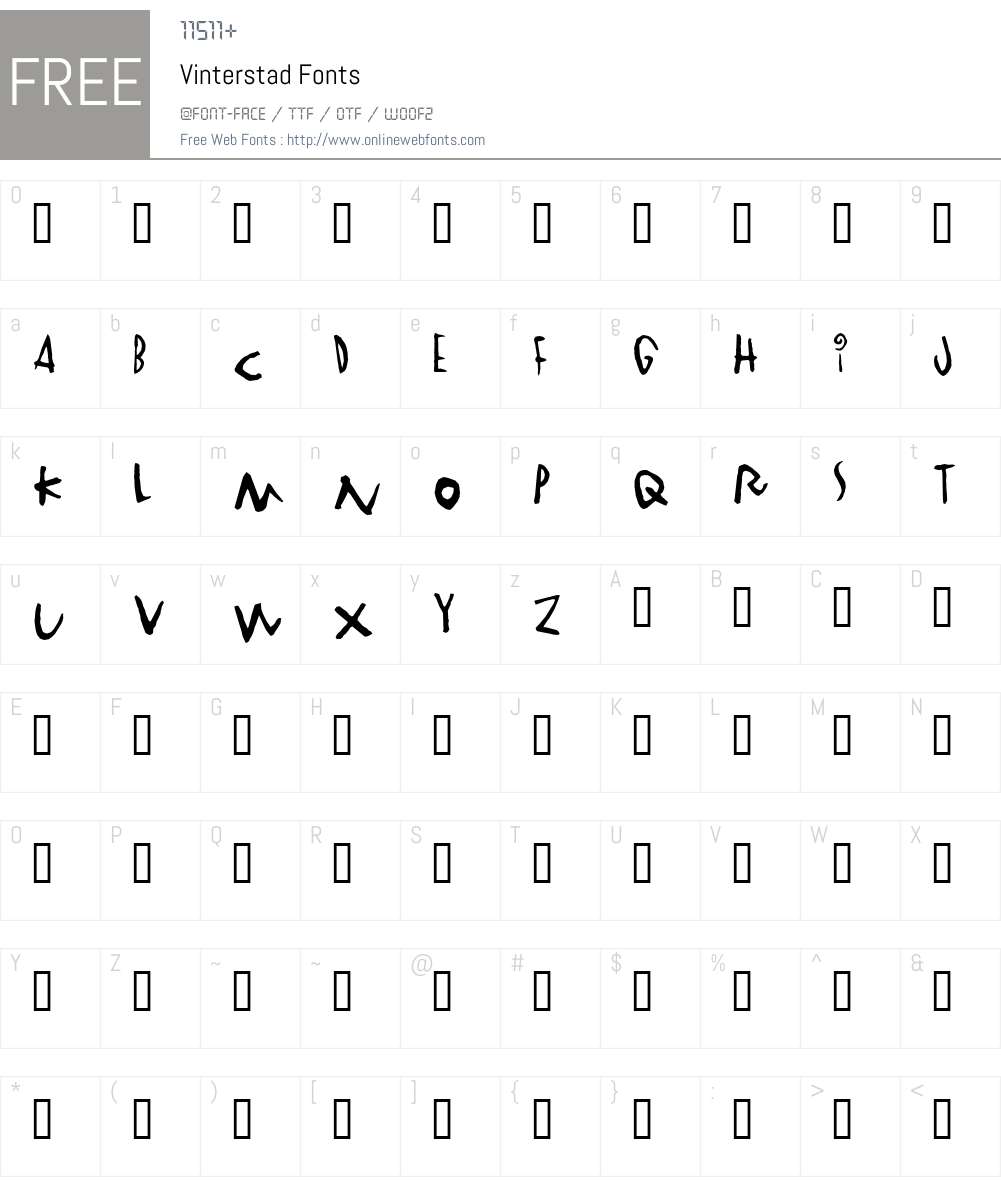 Vinterstad Font Screenshots