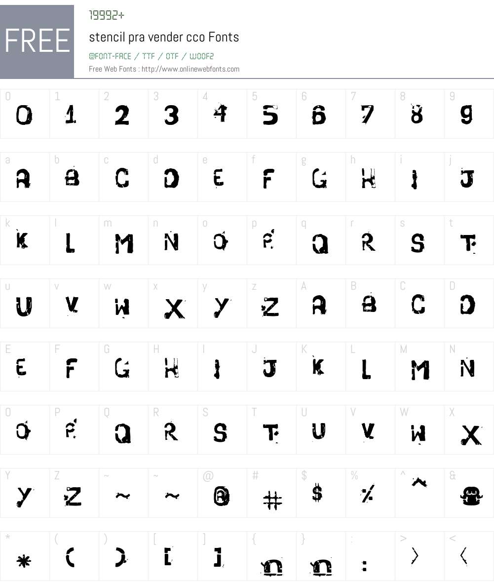 stencil pra vender cco Font Screenshots