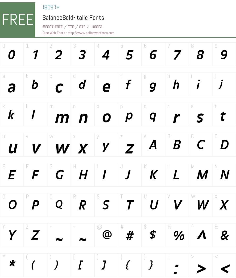 BalanceBold Font Screenshots