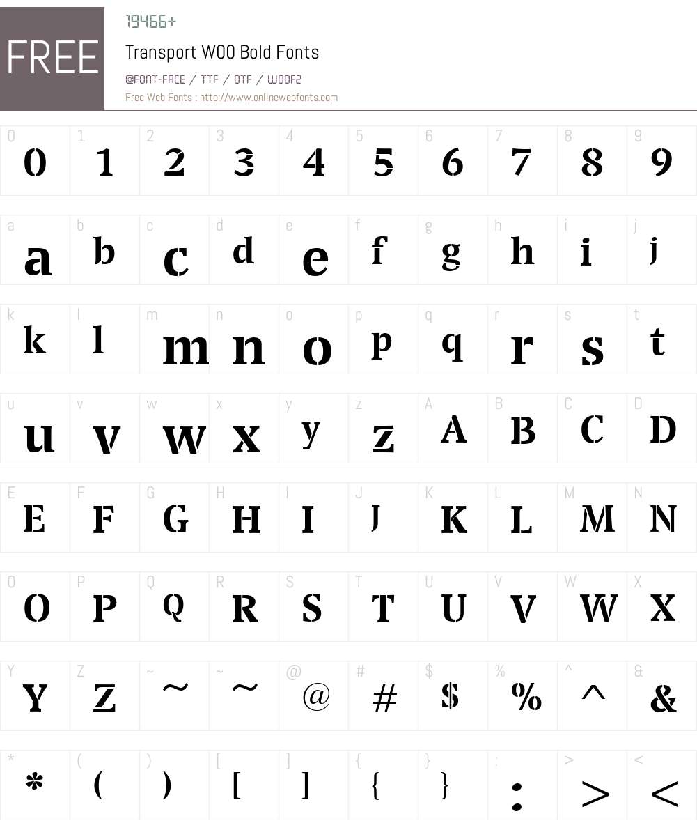 TransportW00-Bold Font Screenshots