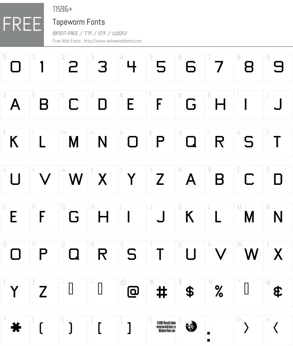Tapeworm Font Screenshots