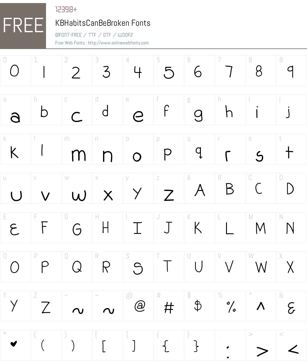 KBHabitsCanBeBroken Font Screenshots