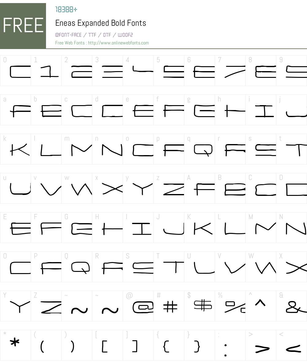 Eneas Expanded Bold Font Screenshots