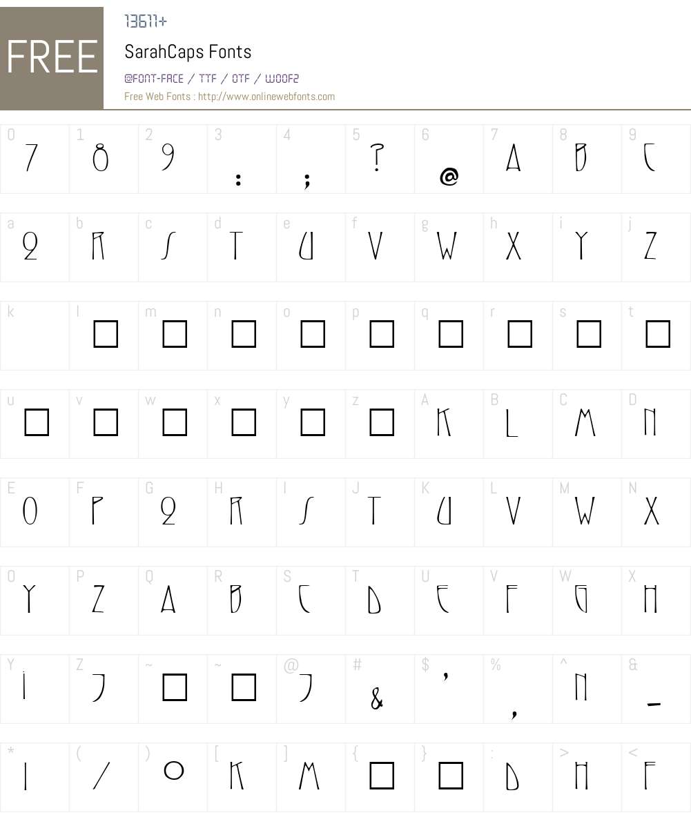 SarahCaps Font Screenshots