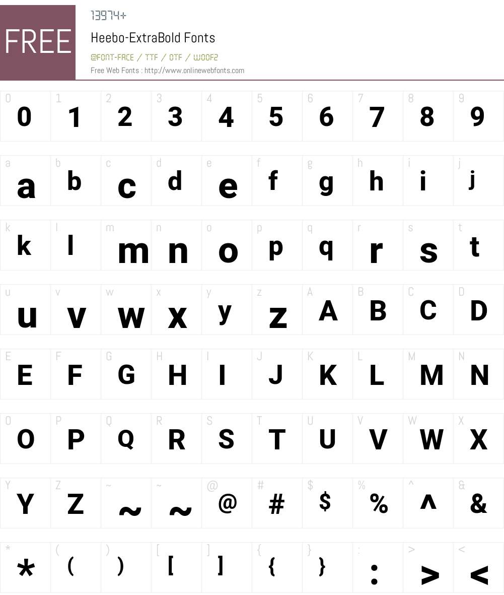 Heebo ExtraBold Font Screenshots